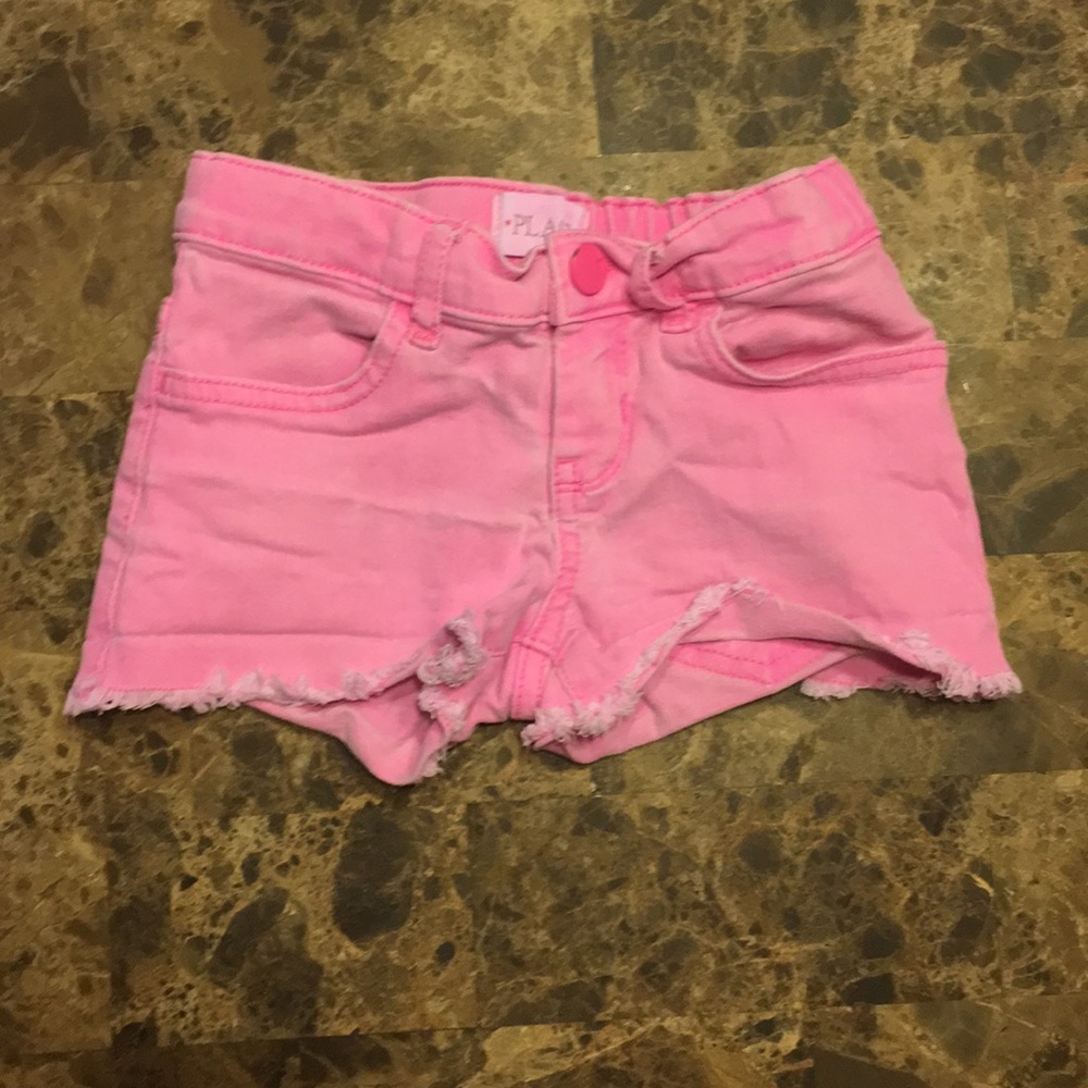 Girls hot pink jean shorts size 5
